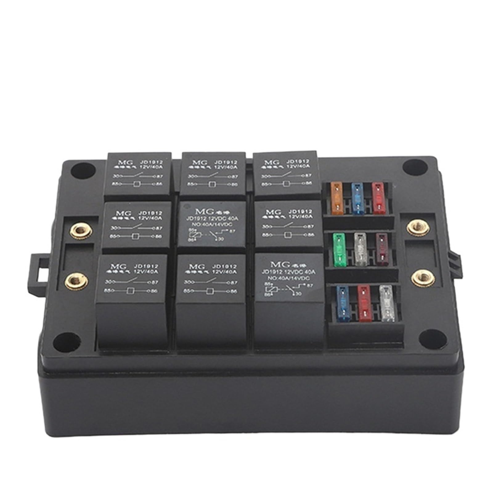 Boîte à fusibles 12V 24V 40A pour véhicule de chantier avec relais 5 broches