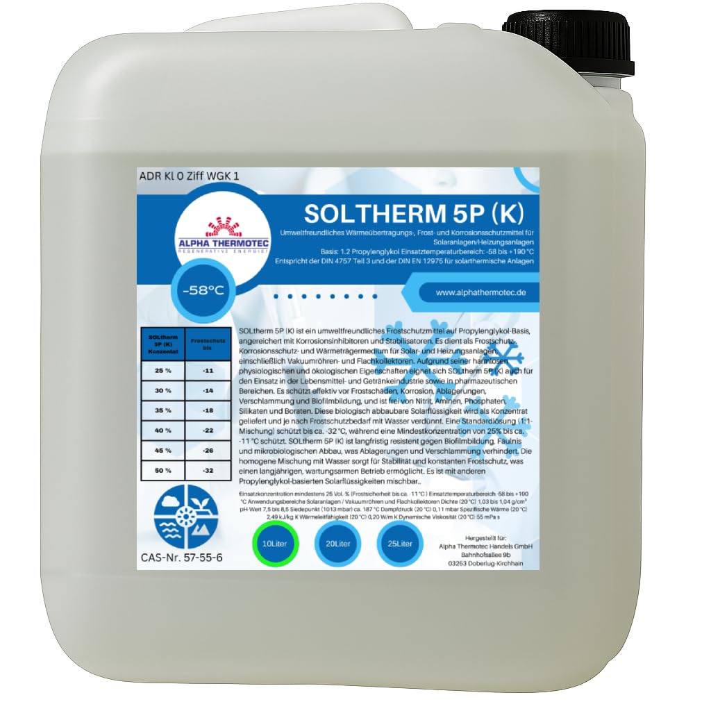 Solarflüssigkeit Konzentrat bis -58° C 10 Liter Farblos