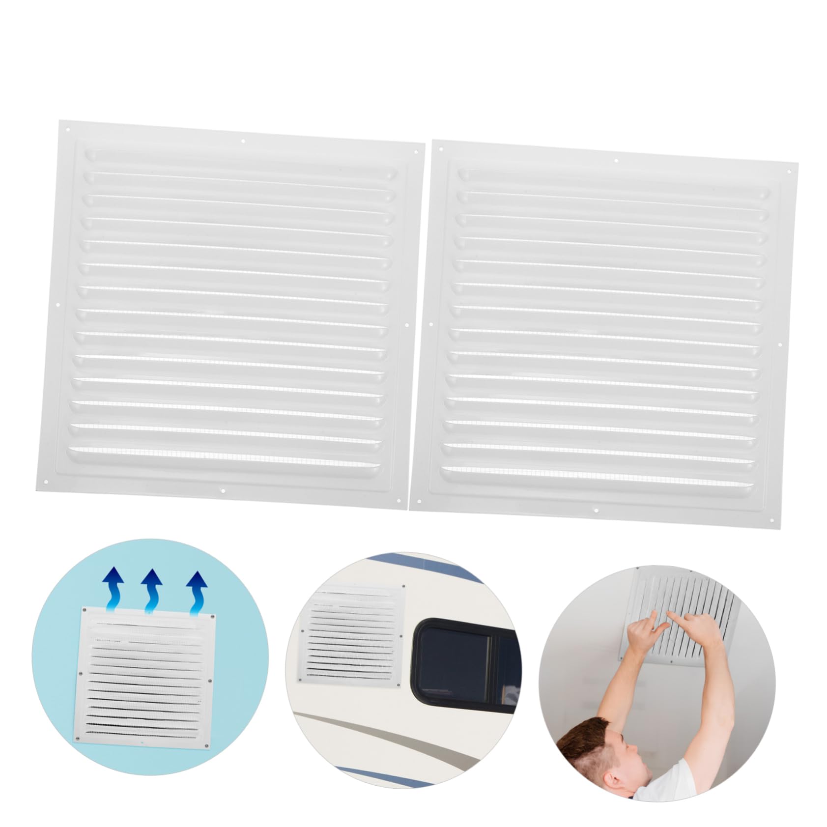 SOIMISS Elegante Griglia di Ventilazione a Soffitto - 2 Pezzi in Alluminio per Condizionatore Sfiato Aria Condizionata Centralizzato