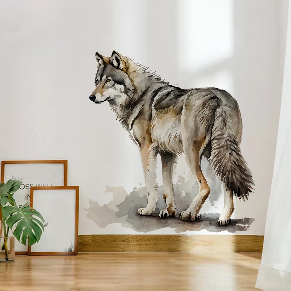 Wall Stickers Wolf Wall Art Stickers Removable Self-Adhesive Stick On Wall Art for Bedrooms Living Rooms,Kids Wall Stickers for Girls and Boys,Wall Decals Tv Background Wall Art Decor
