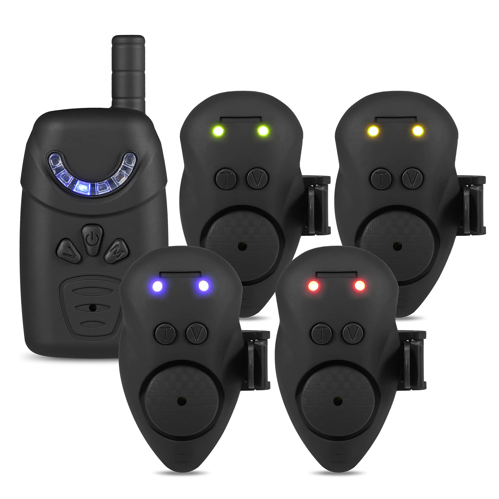 Kit de Alarma de Pesca Con Estuche Portátil - Juego de Alerta de Cebo Con Indicador Luminoso - Kit Digital de Alerta