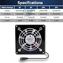 PGSA2Z 80mm AC Plug Fan (120V/110V/220V) with Adjustable Speed Controller for PC, Doorway, Receiver, Xbox, DVR, Router, Home Theater, AV Cabinets - Enhanced Cooling Solution (Black) gallery image