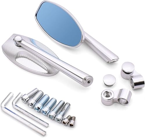 Espejo retrovisor de motocicleta, espejo retrovisor de aluminio CNC, espejo lateral antirreflejos azul para Kawasaki para espejos VERSYS 300X ZX636R