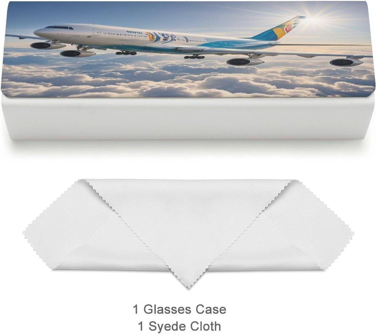 Airplane Glasses Case Eyeglasses Case with Cleaning Cloth Premium Leather Spectacle Cases - Thoughtful Gift for Friends & Loved Ones image 3