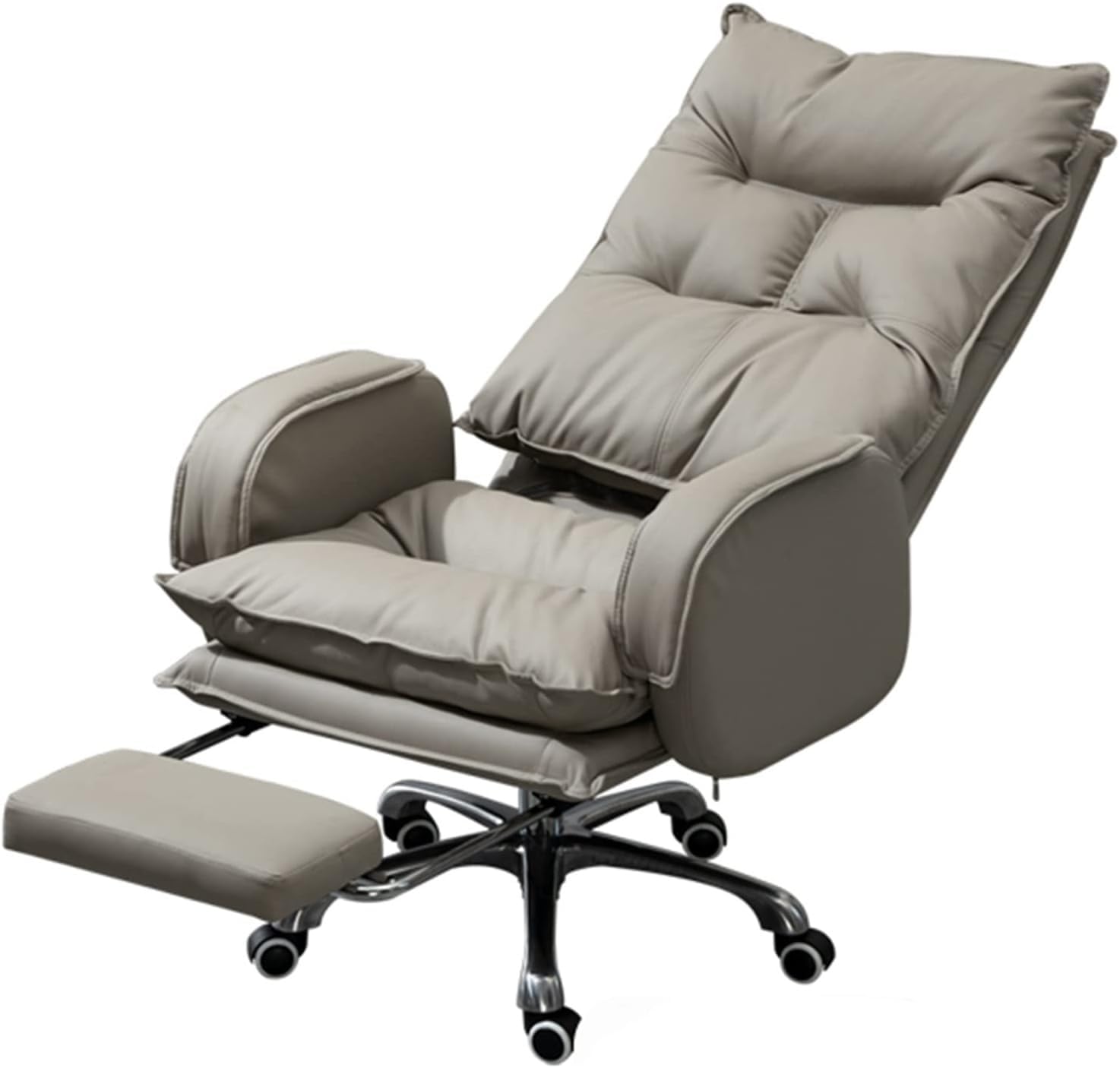 METTEOR Black Executive Office Chair PU Leather High Back Cuter Desk Chair with Lumbar Support & Footrest Ideal for Conference Rooms & Home Office - One Size (Gray1 Einheitsgr??e)