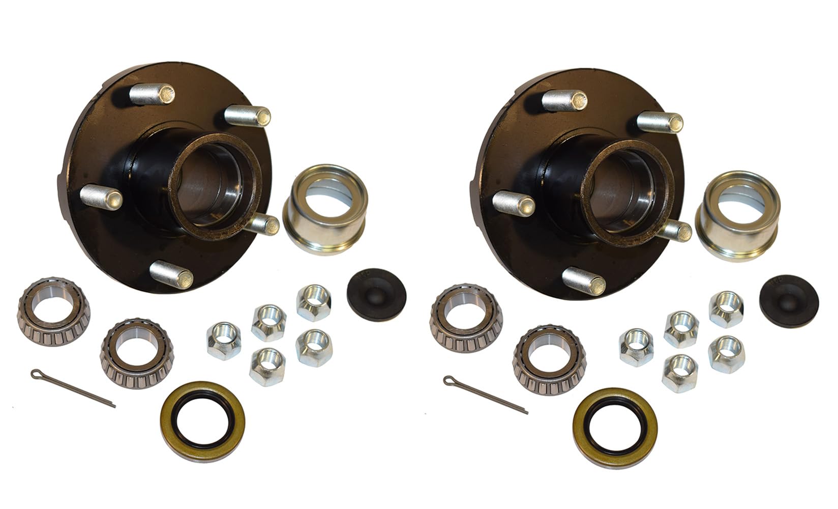 RIGID HITCH INCORPORATED Trailer Hub Kit (BT-150EZ-PR) 5 Bolt on 4-1/2 Inch Circle with 1 inch I.D. Bearings - One Pair