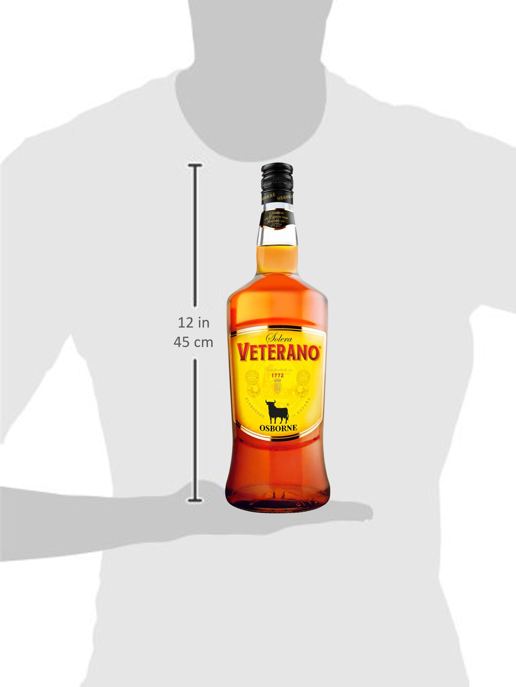 Osborne Veterano – Hochwertige Spirituose aus Spanien hergestellt nach dem Solera-Verfahren mit 30% vol. (1x 3,0l)
