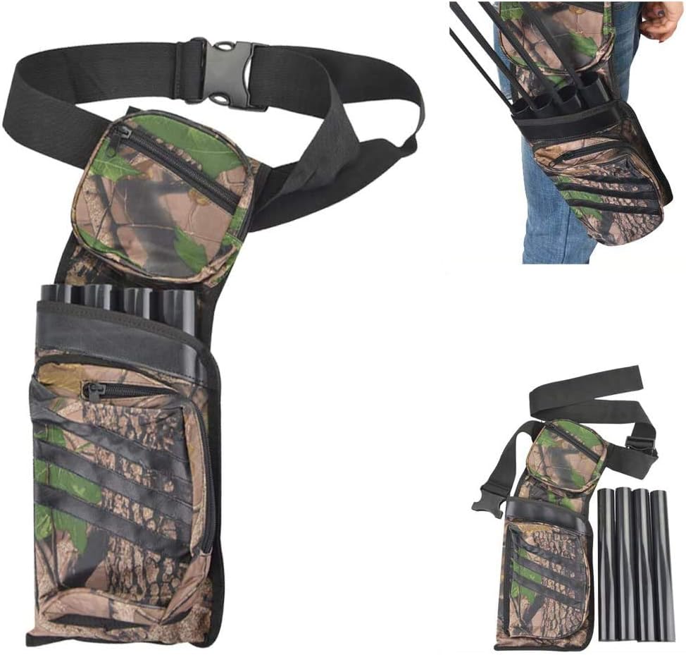 AMEYXGS 4 Tube Arrow Quiver Arrow Holder Arrow Archery Carry Bag Adjustable Straps for Target Practice and Shooting