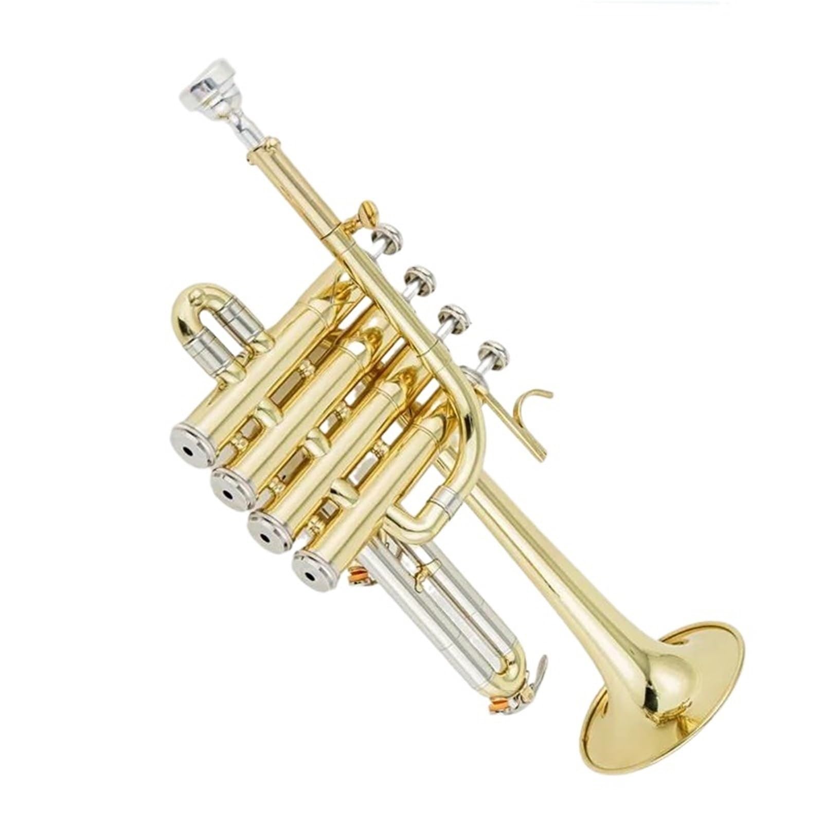 Professional Trumpet Professionelle Bb-Sopran-Trompete Messing Gold Und Silber Lack Legierung Kolben(Gold)