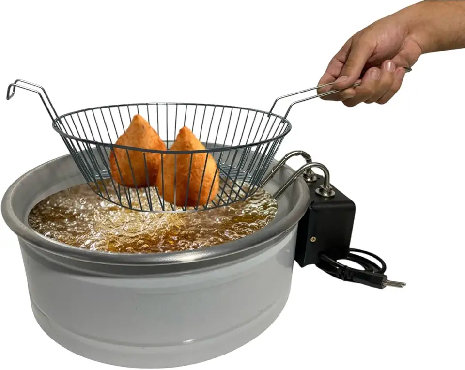 Fritadeira Elétrica Industrial Redonda 5 L Tacho até 300°C (220V)
