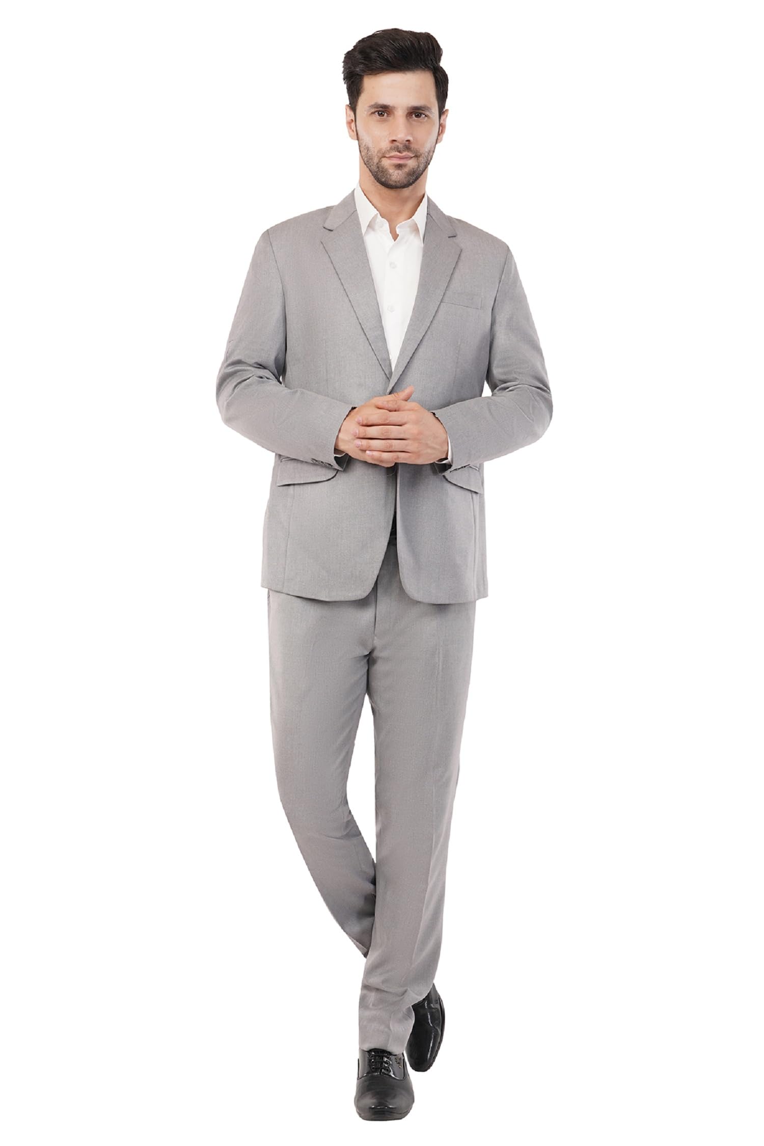 Men's Steel Grey Blazer - Slim Fit, Premium Wool Blend, 2-Button, Formal & Casual Wear (in, Numeric, 36, Regular, Steel Grey)-image-41
