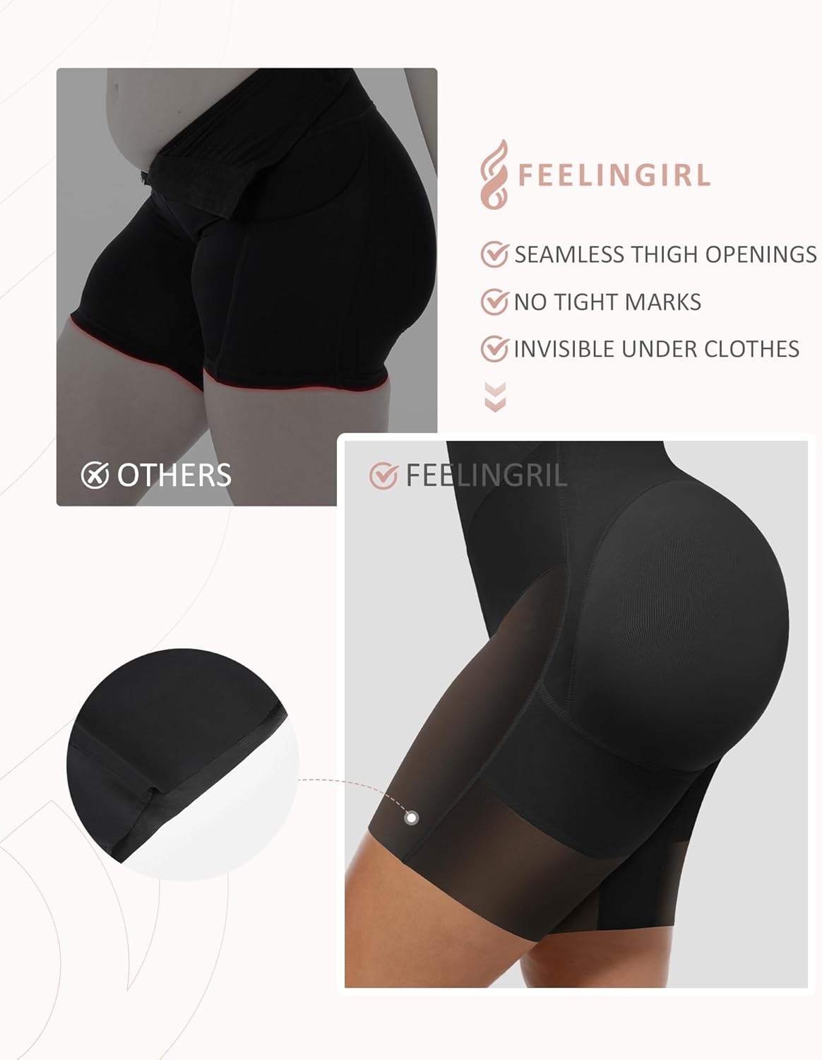 FeelinGirl Fajas Colombianas Moldeadoras Butt Lifting Shapewear Tummy Control Postpartum Faja Body Shaper with Zipper Crotch - Image 8