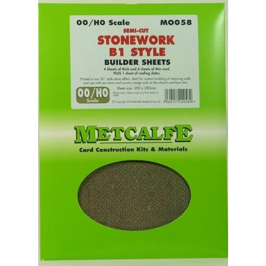 Metcalfe M0058 Semi Cut Stonework B1 Style Sheets 00/H0