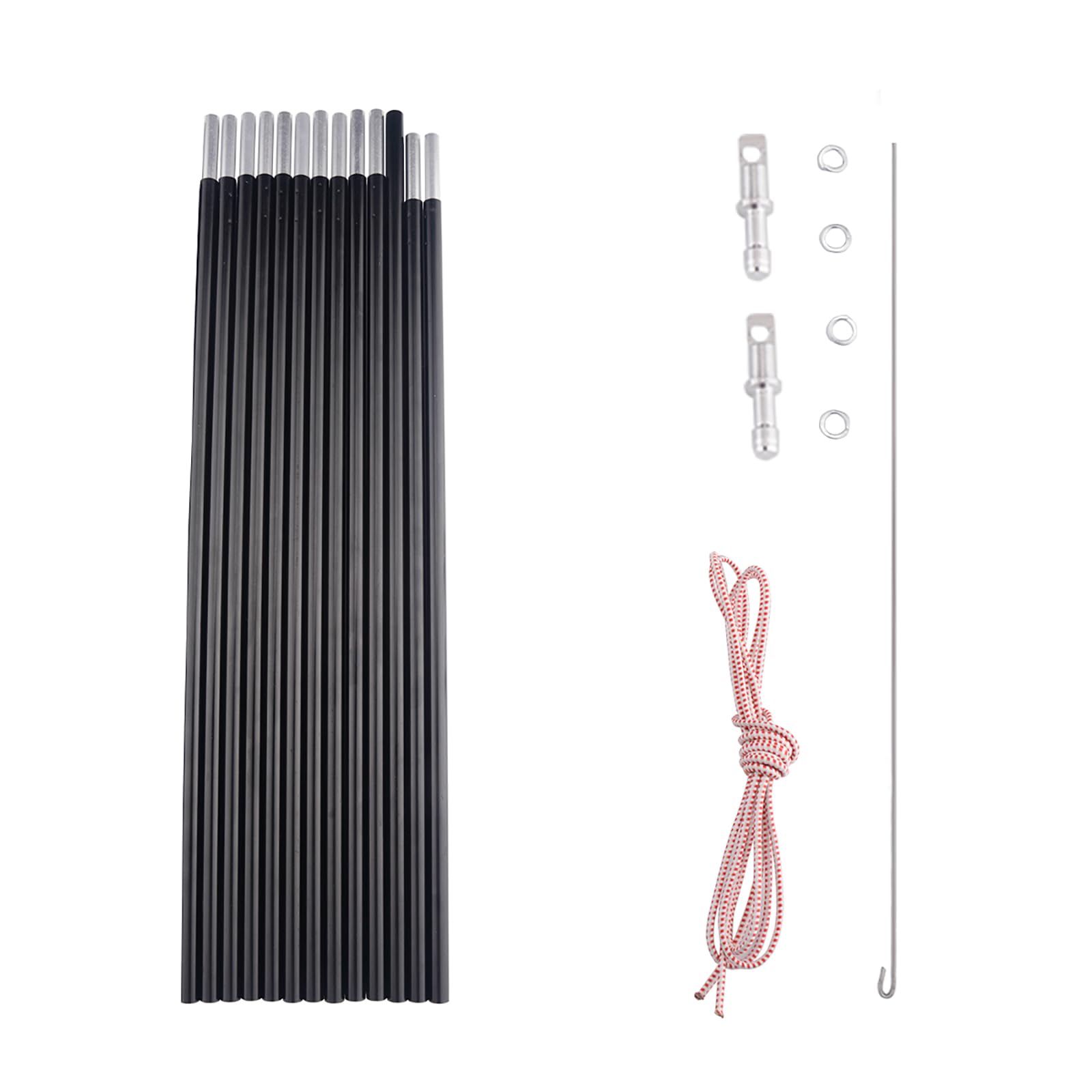 Aluminum Tent Poles Replacement, Fits Both Female and Male Ends, Lightweight Tent Pole Repair Kit, 7001 Series Aluminum Alloy T6 Heated