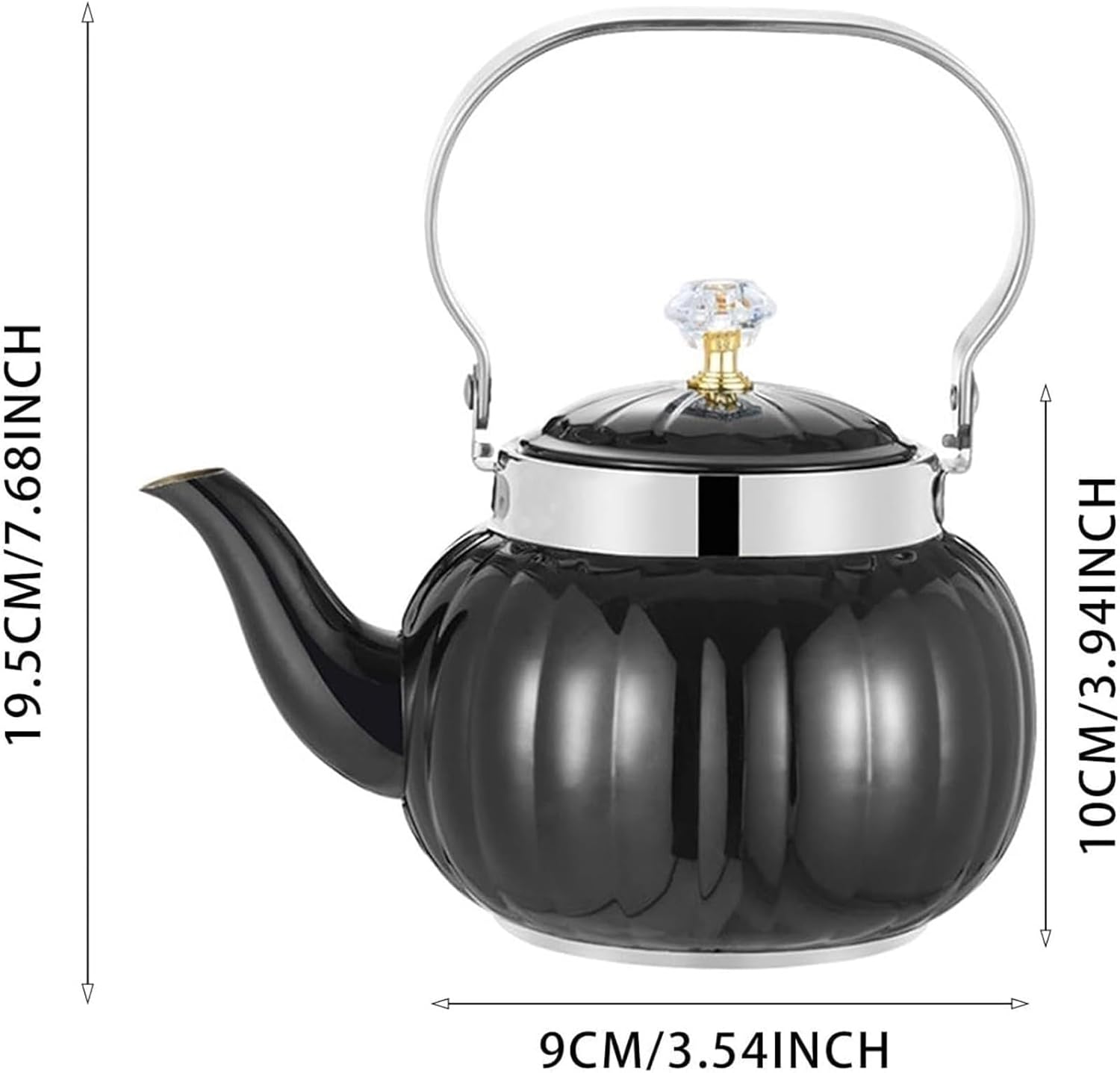 Elegant Stainless Steel Camp Stovetop Tea Kettle - 1.6L | Universal Teapot for All Heat Sources | Retro Design with Comfortable Grip(Silver,2L)
