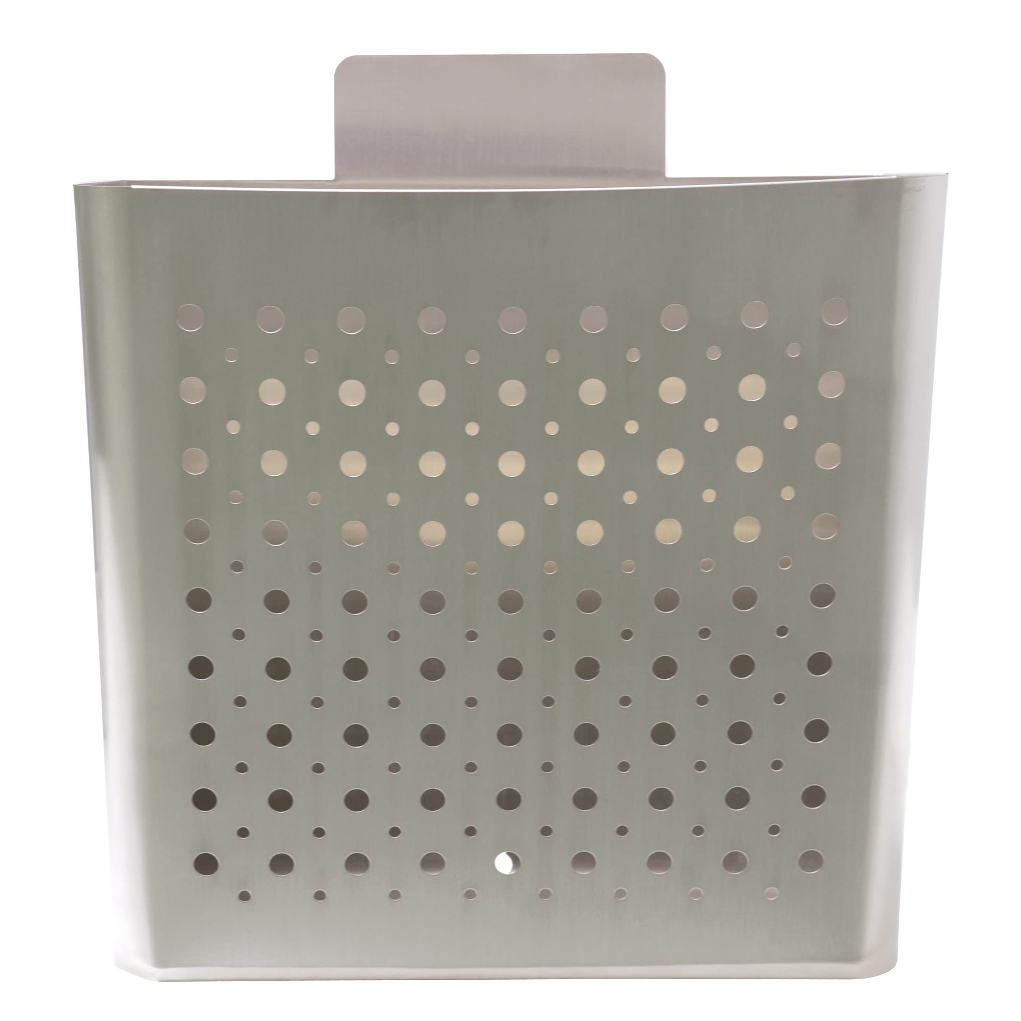 Amig - Cesta de publicidad - Buzón para Publicidad con Rejilla Frontal - Uso exterior - Acero inoxidable - Resistente a la corrosión - Plateado - 32 x 36 x 19 cm