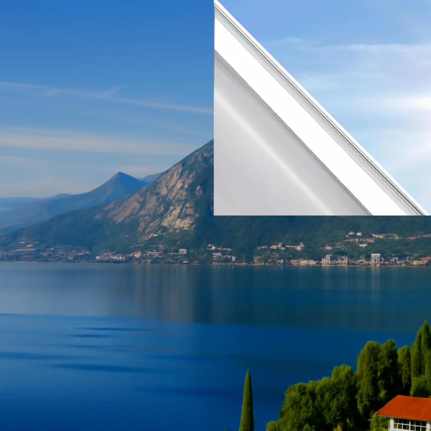 Niviy Pellicola per Vetri Finestre 75 x 200CM Pellicola Specchio Autoadesive Protezione Privacy Finestre Anti-UV,Controllo del Calore Adatto per Camera da Letto, Ufficio e Cucina