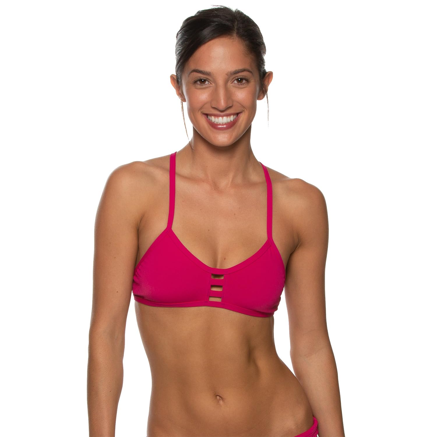 JOLYN Tomcat Tie-Back Athletic Bikini Top for Competitive Swimming, Lifeguarding, Full Coverage Women's Swimsuit Top