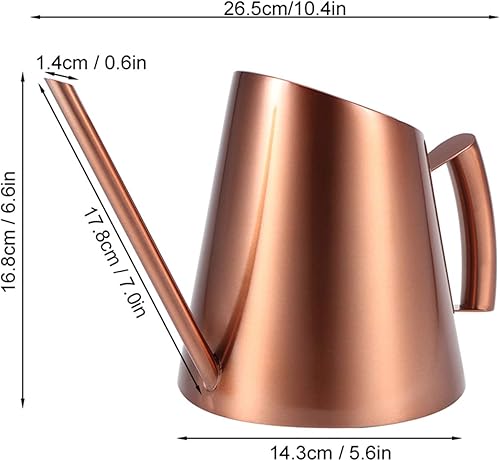 Miniatura 2 de Suculenta lata de agua de boquilla larga de cobre para plantas de interior, regadera larga y estrecha para interiores, bonsái de interior, flor de