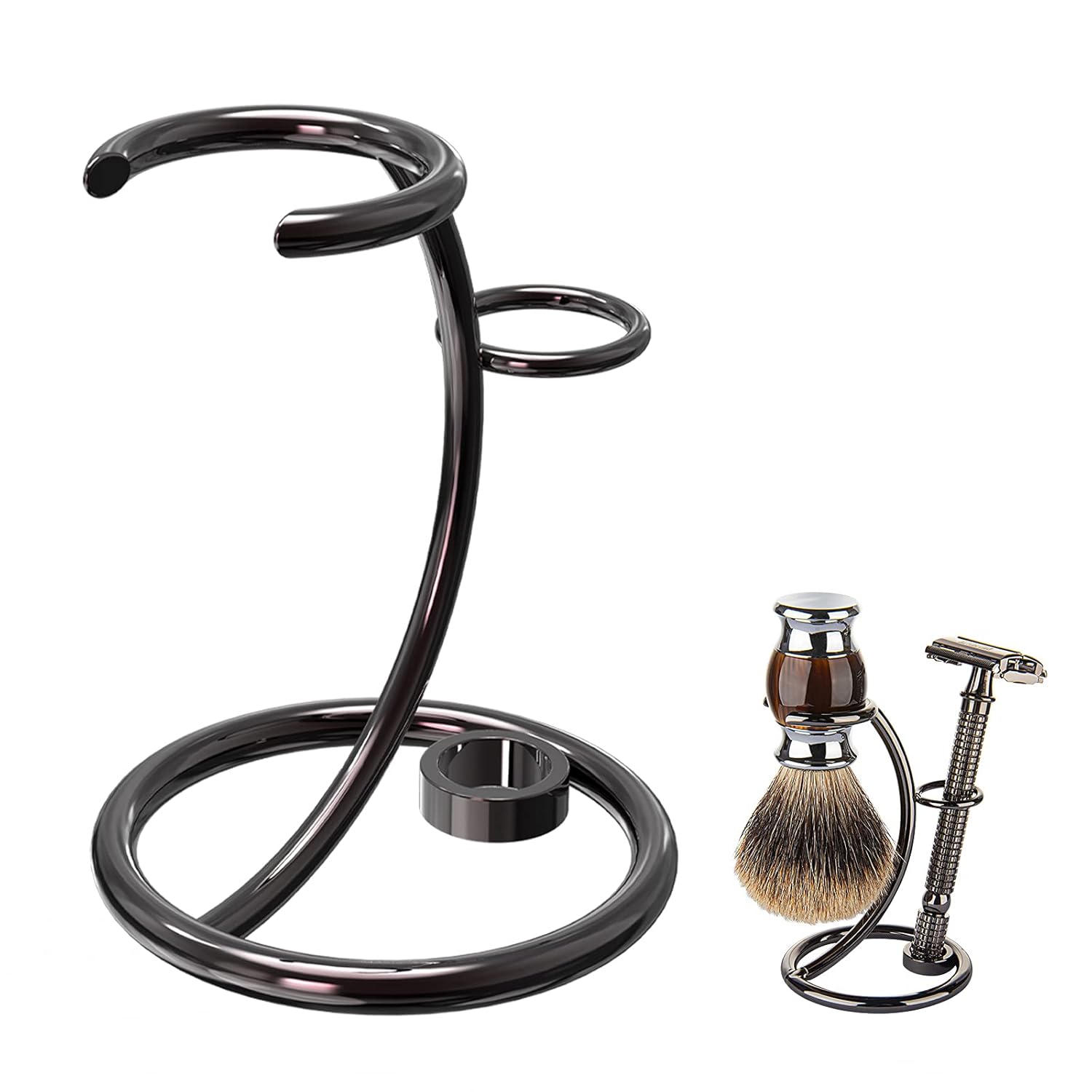 Linkidea Shaving Brush Stand, Stainless Steel Safety Razor
