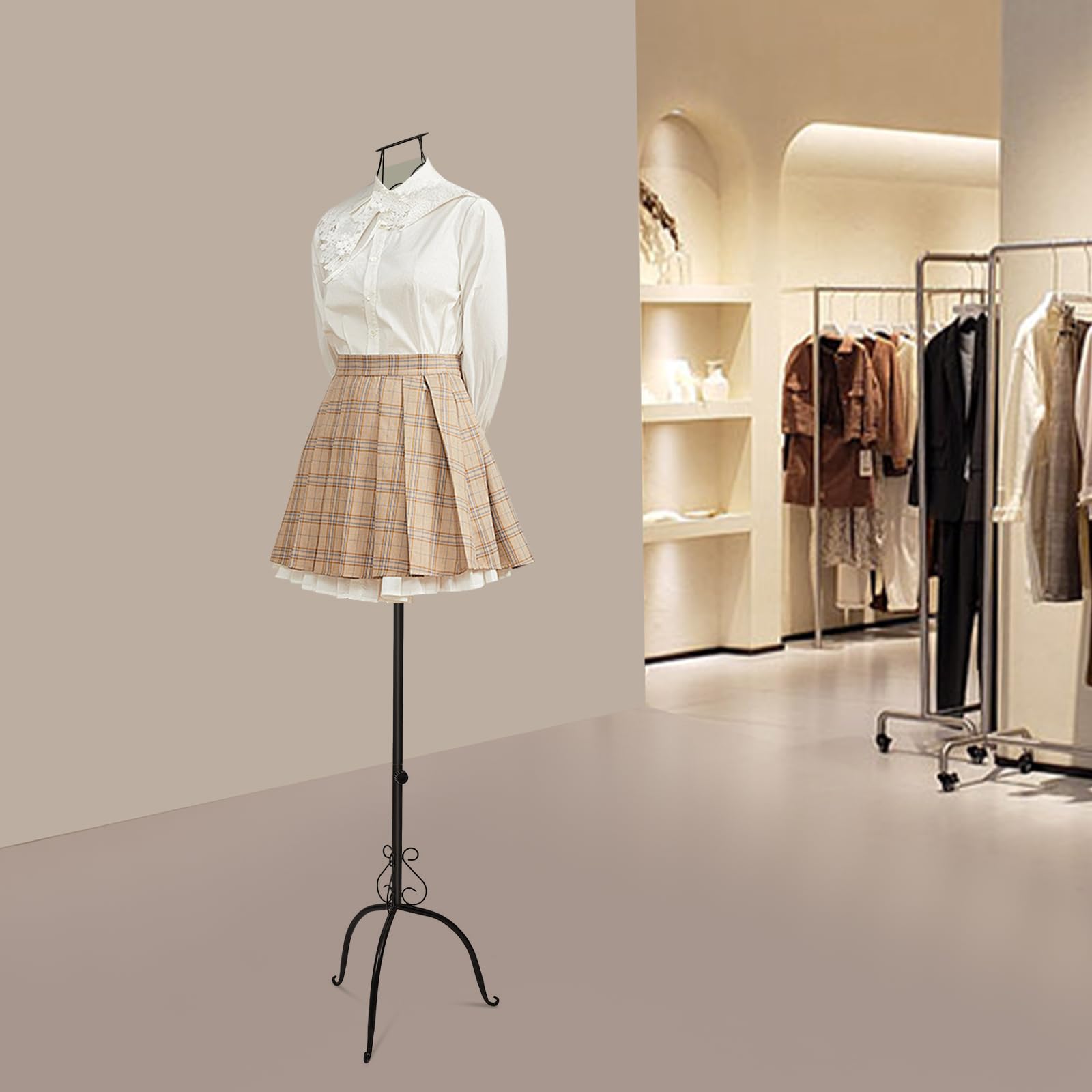 Mannequin debout en métal Schneider, buste décoratif porte-vêtements Mannequin féminin pour vitrine, buste Schneider, poupée de dressing décorative, support d'accessoires, à utiliser pour