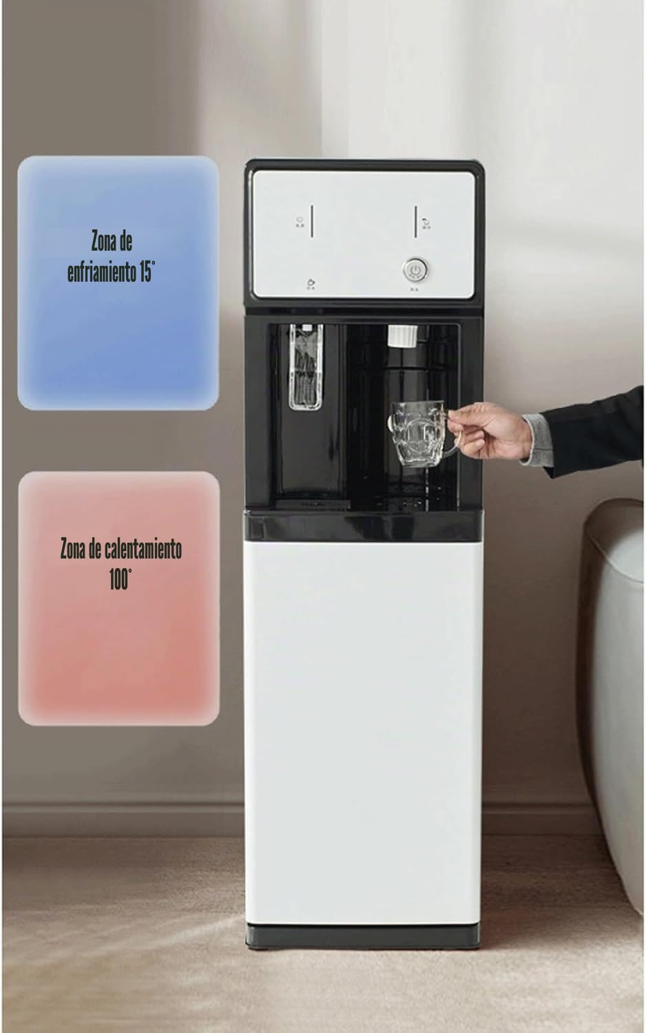 Dispensador De Agua De Pie De Carga Independiente,Dispensador De Agua Refrigerada, Temperatura Ambiente,Agua Caliente Y Agua Fría 3 Funciones,para El Hogar Oficina Comercial
