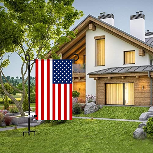 Upgraded Garden Flag Stand Banner Flagpole With 3 Prong Base, Black Wrought Iron Yard Garden Flag Pole - Holds Flags Up To 12.5" In Width For Outdoor Garden Lawn #TOP6