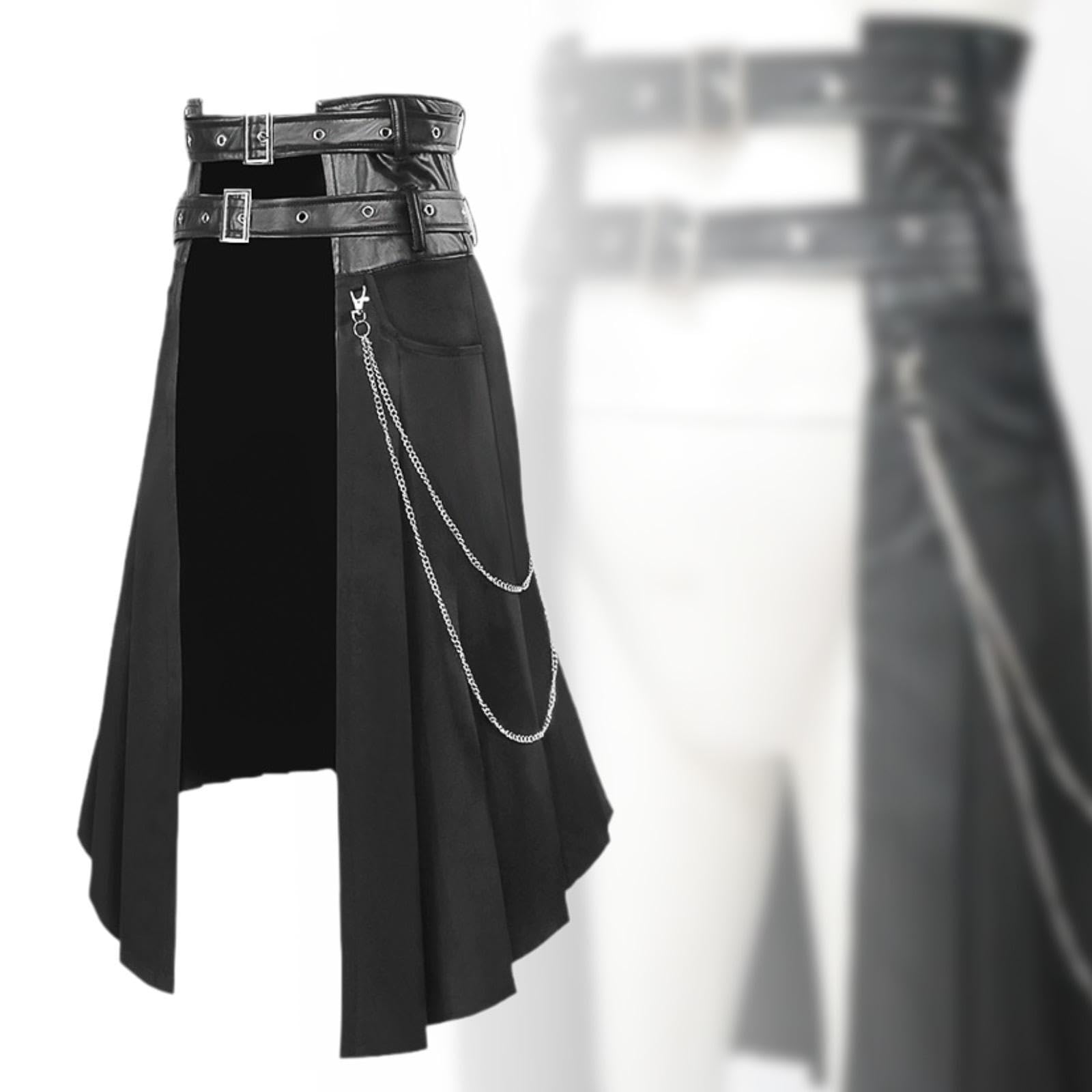 Falda para hombre Estilo vintage Cinturón ajustable Cosplay Falda diaria