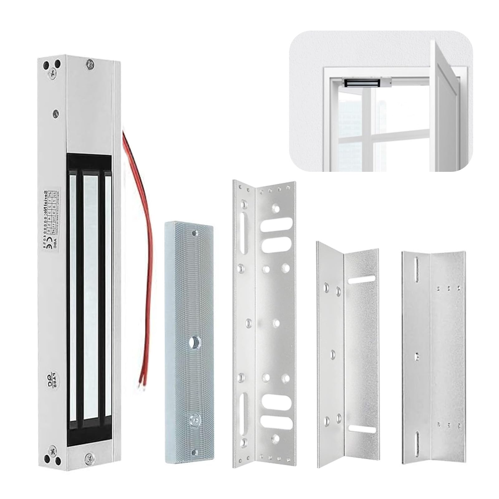 Dc 12v 280kg Cerradura MagnéTica EléCtrica Fuerza De RetencióN De 600 Libras, Para Sistema De Control De Acceso A Puerta Controlador De Host Entrada De Puerta Modo Nc Sistema De Seguridad En El Hogar