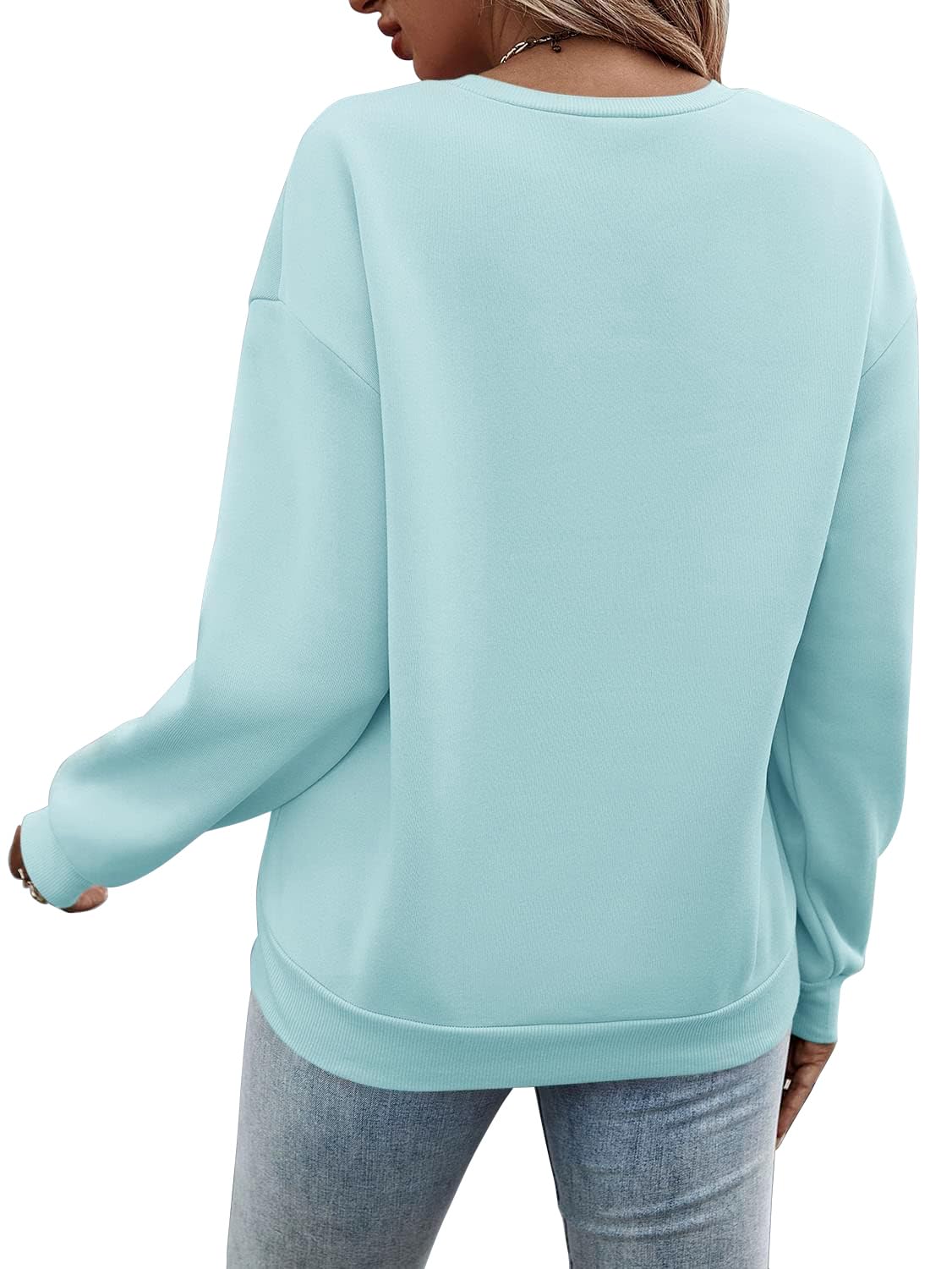 TrendiMax Pull Femme Automne Transition Sweatshirt Lettres Imprimées Col Rond Manches Longues Pull Ample Casual Hauts Streetwear Sweatshirts sans Capuche