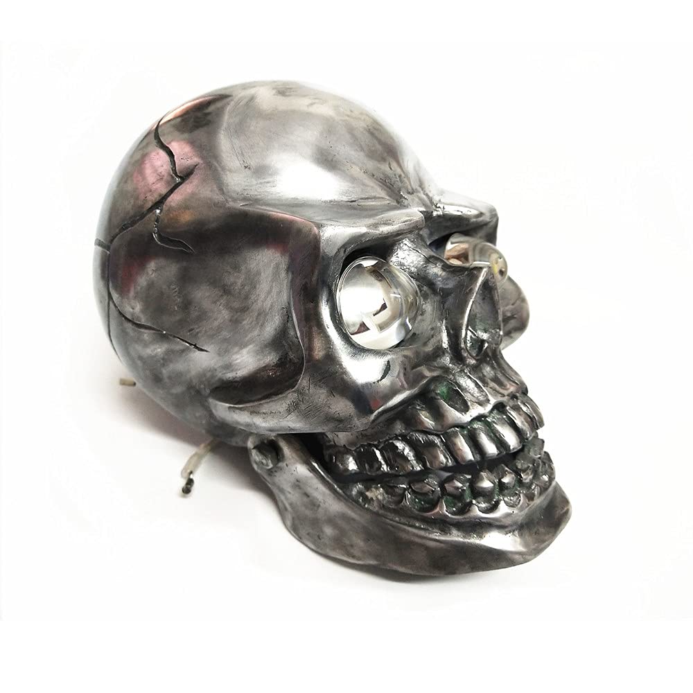 Motorcycle Custom Universal 12v LED Metal Skull Headlight Motorbike High Beam/low Beam Lamp Handmade Head Lamp Light Cruiser Chopper Cafe Racer