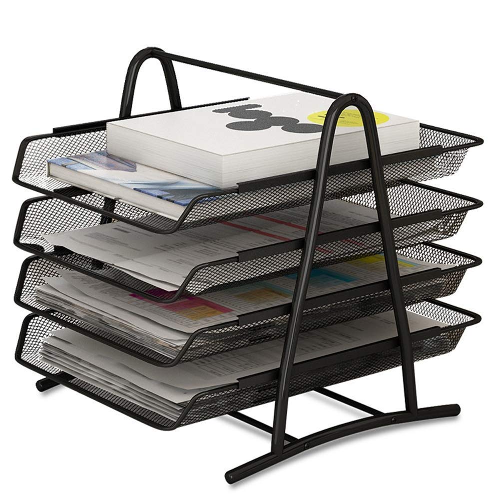 Portadocumenti, Portadocumenti A4, Portadocumenti, Portadocumenti, vassoi Carta, portalettere, vassoi portalettere, Organizer - Nero, 3Erpack,2erPack (Nero 4erpack)