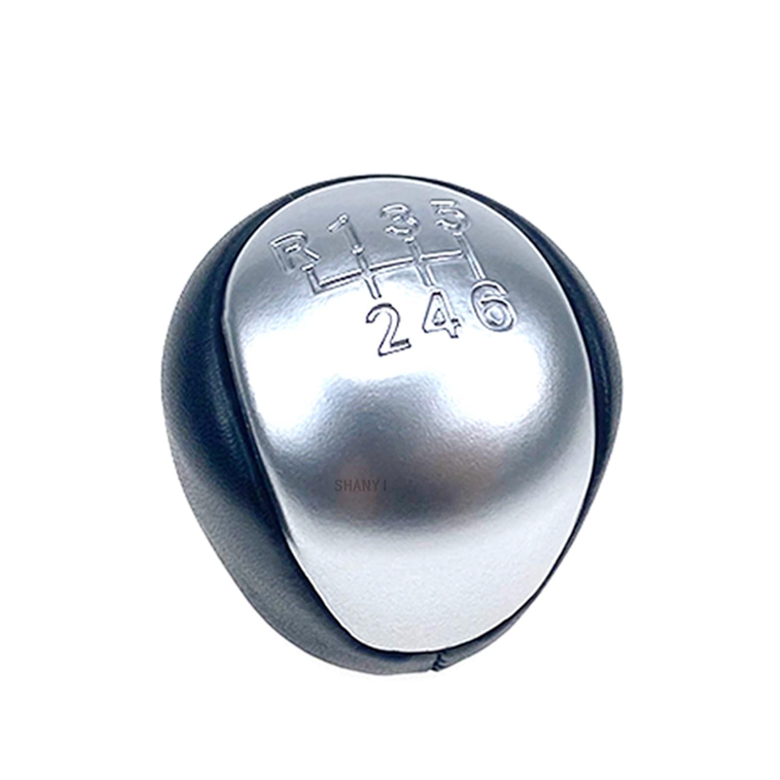 HSUKIHO Car Shift Knob Cover for Hyundai for Elantra for I30 Car 5 Speed Auto Manual Gear Shift Knob Lever Shift Knob Head Stick Handle Shifter(6 Speed Matte Silver)