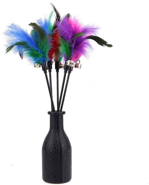 Foto 4 de 4 de Varita de juguete interactiva de plumas de gato, juguete de alambre para gatitos y mascotas (41 cm)