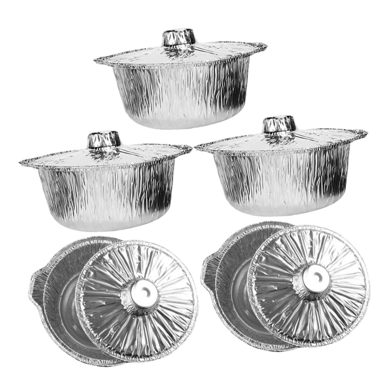 Toddmomy 5Pcs Aluminum Foil Pans Durable Bbq Food Heating Containers for Outdoor Cooking Camping Picnics Capacity Microwave Oven Safe