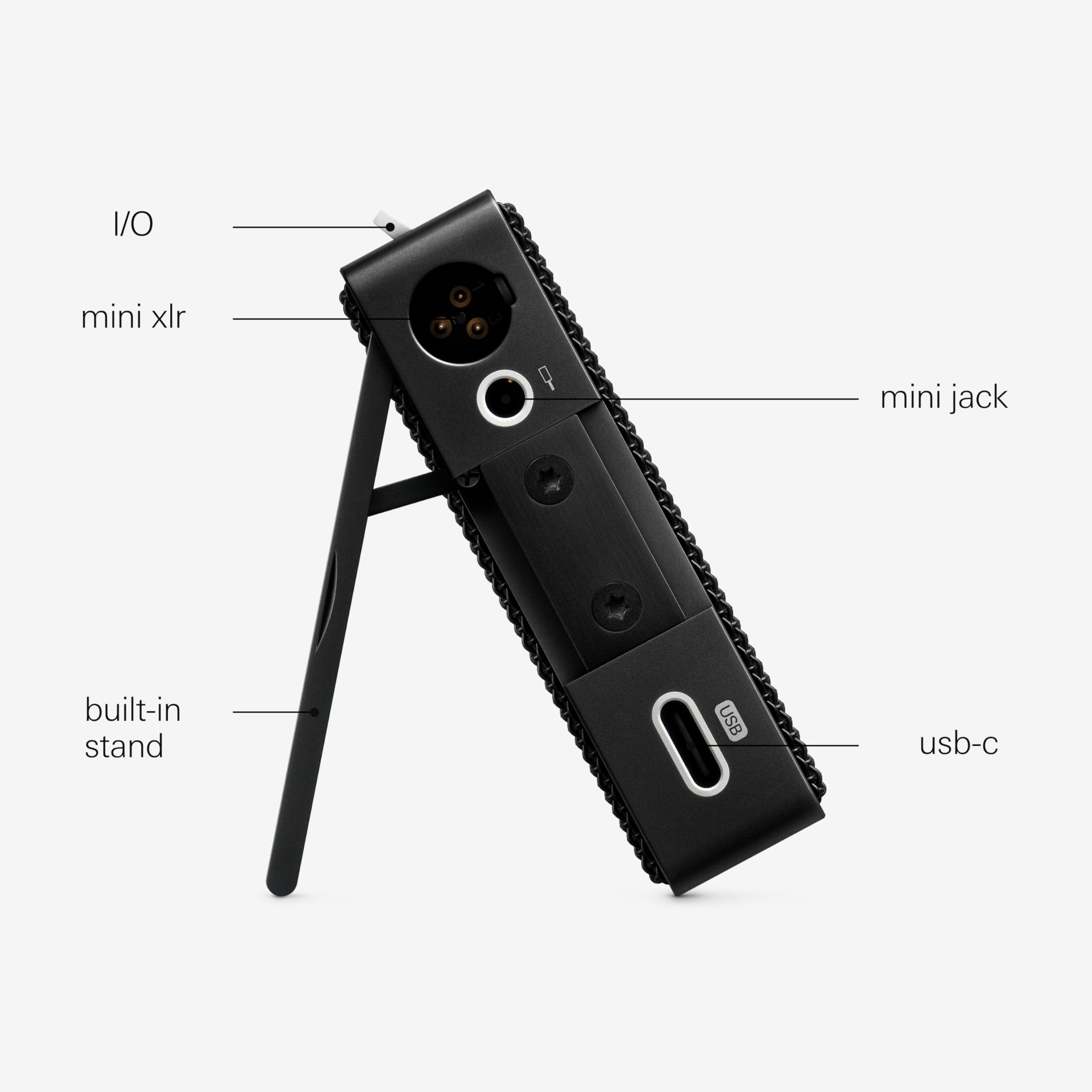 Teenage Engineering CM-15 Tragbares Studio-Kondensatormikrofon mit USB-C Audio und Laden, 3,5 mm Mini Jack Line Out, 48 V Phantom Mini XLR, 10 Stunden wiederaufladbarer Akku und Verstärkungsschalter