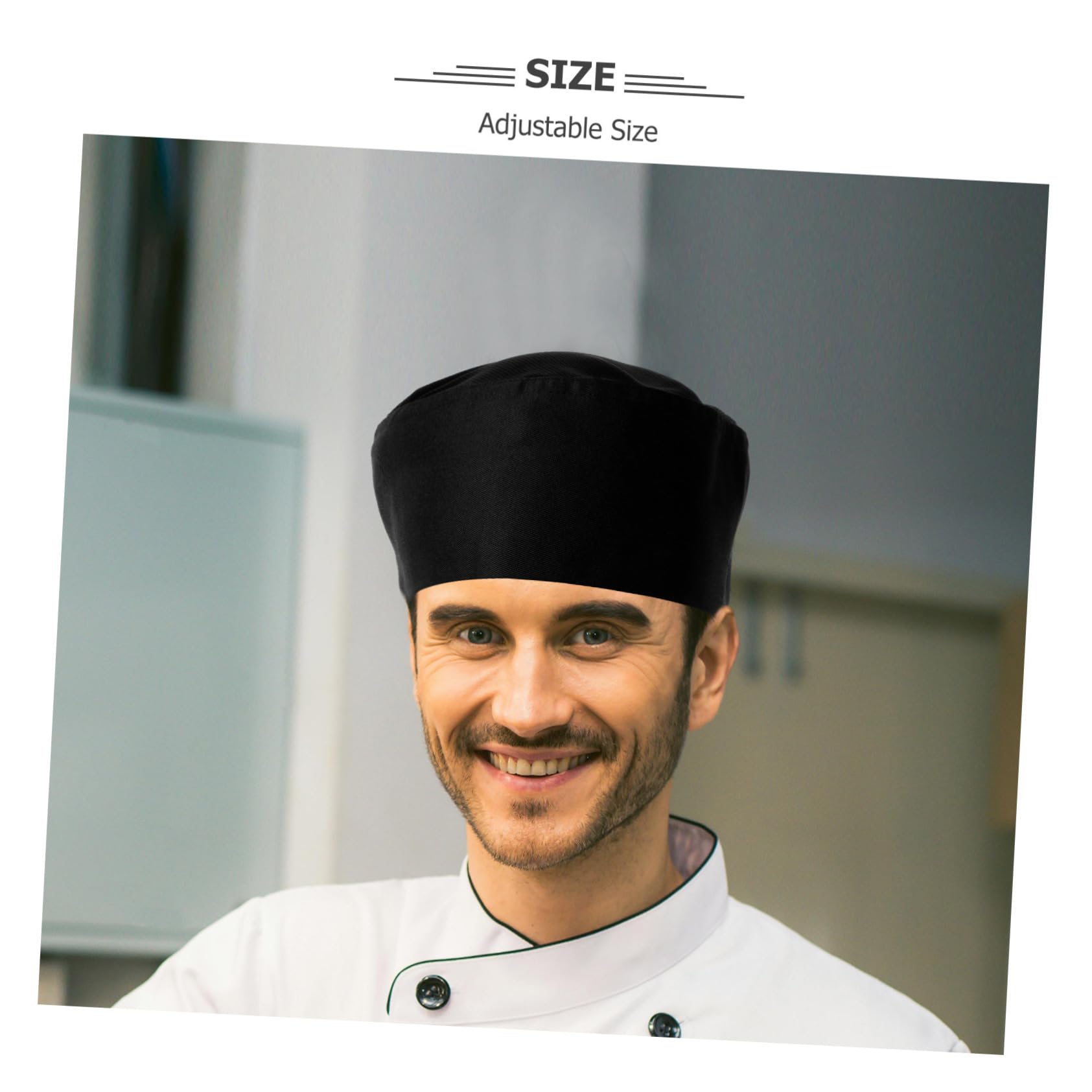 Holibanna Gorro De Trabajo De Cocina Gorro De Cocinero Sombrero De para Hotel Sombrero De Uniforme para Restaurante Sombrero De Cocinero De Cocina Algodón Black