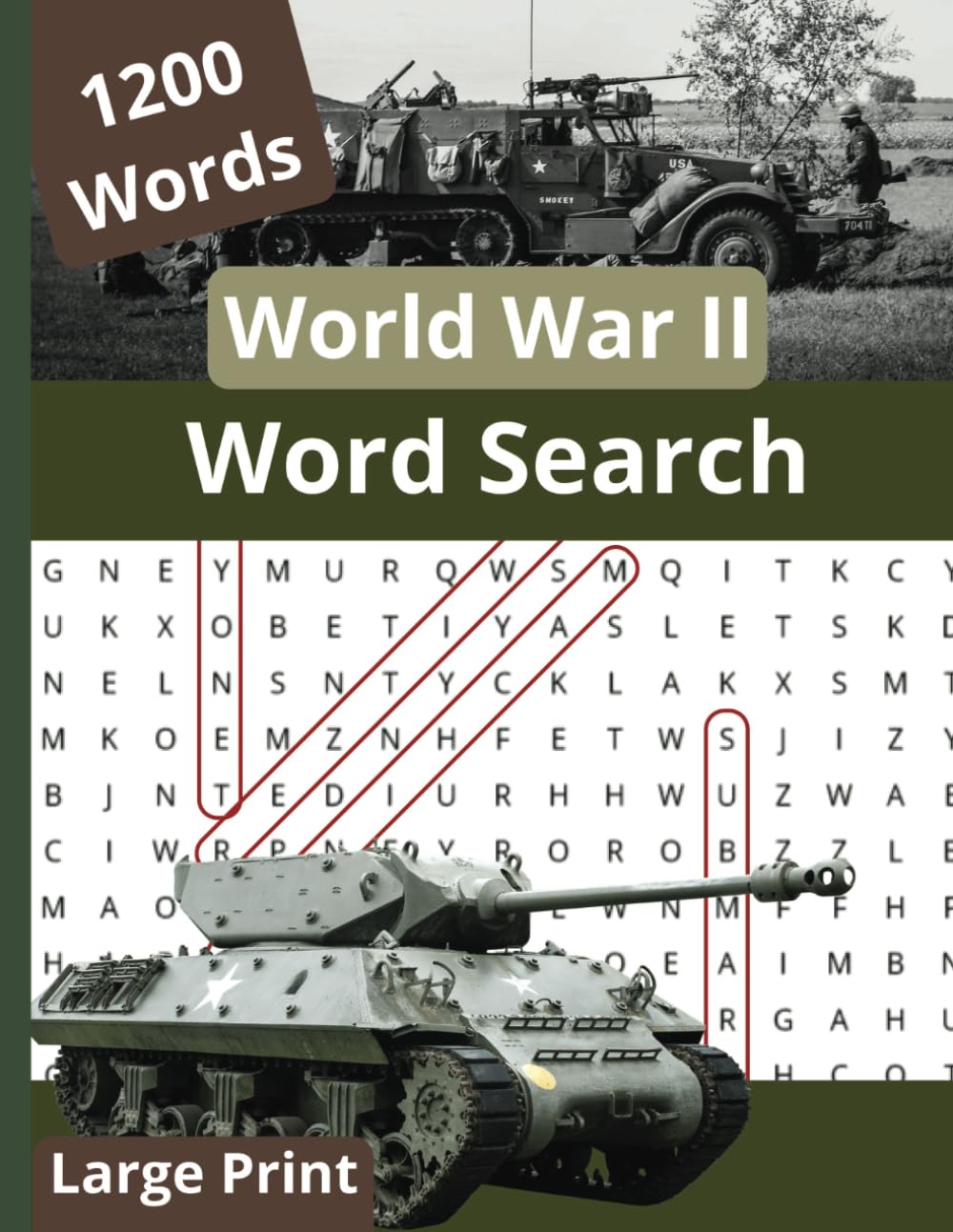 WWII Word Search | Themed Puzzles | 1200 Words | Large Print