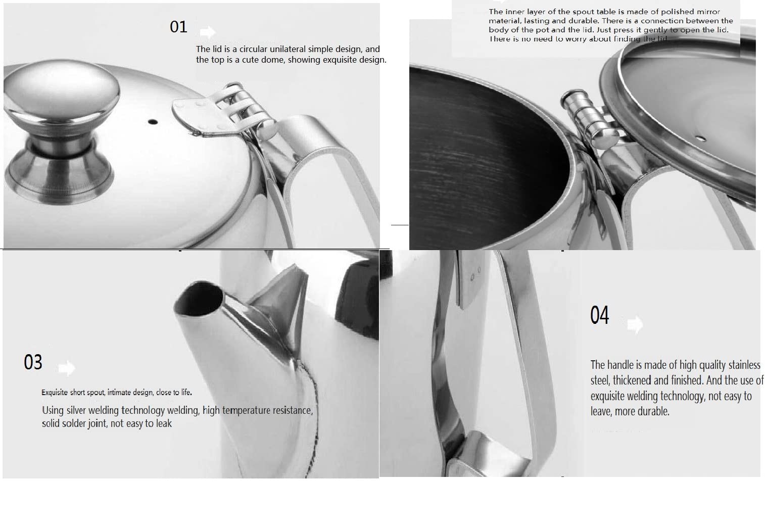 Théière En Acier Inoxydable 2L, Bouilloire à Thé épaisse Et Durable, Chauffage Rapide, Avec