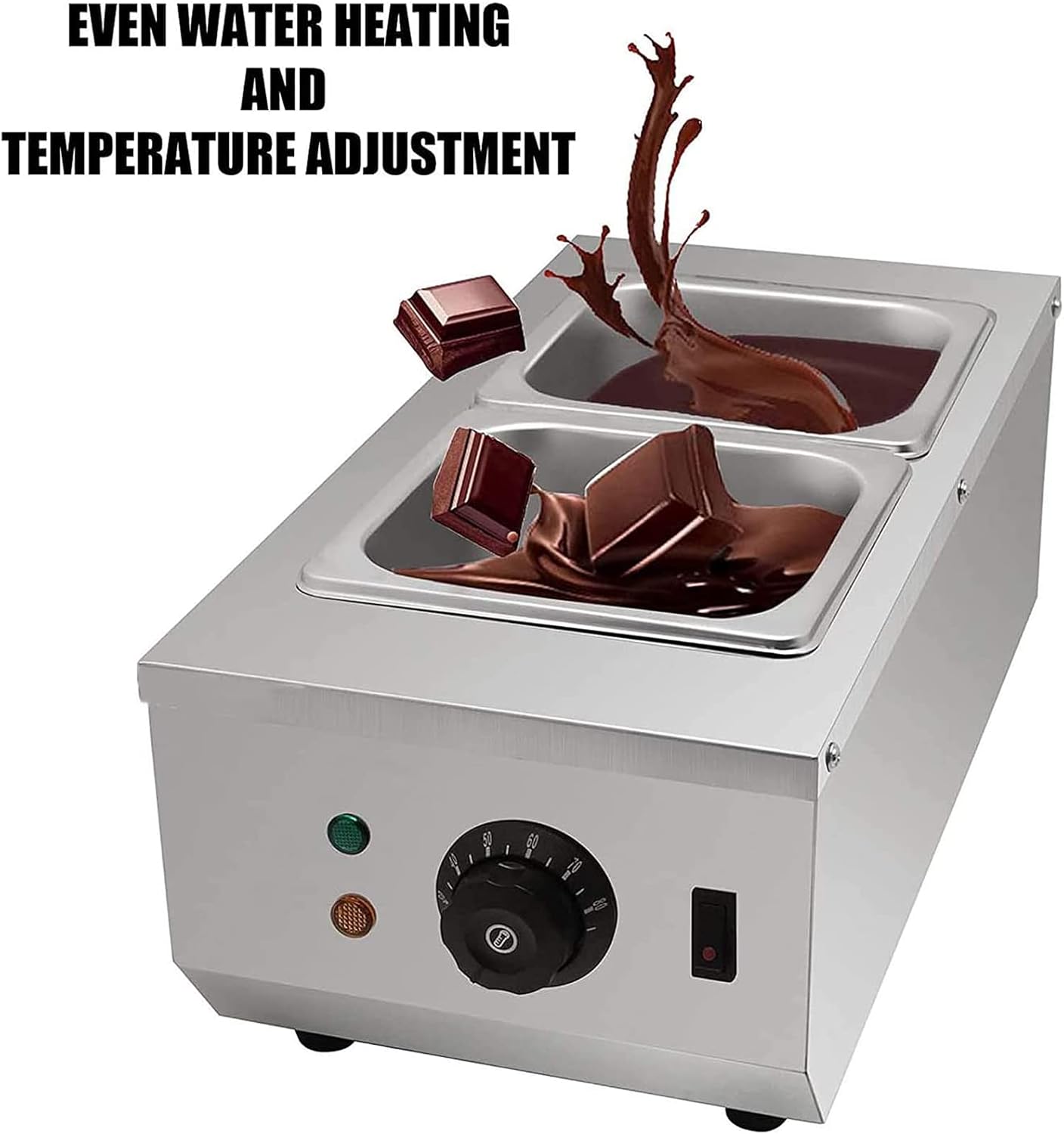 Chocolate Melting Pot, Chocolate Tempering Machine, Electric Professional Melting Pot Warming Fondue Double Pot for Chocolate, Candy, Butter, Cheese, Strawberries