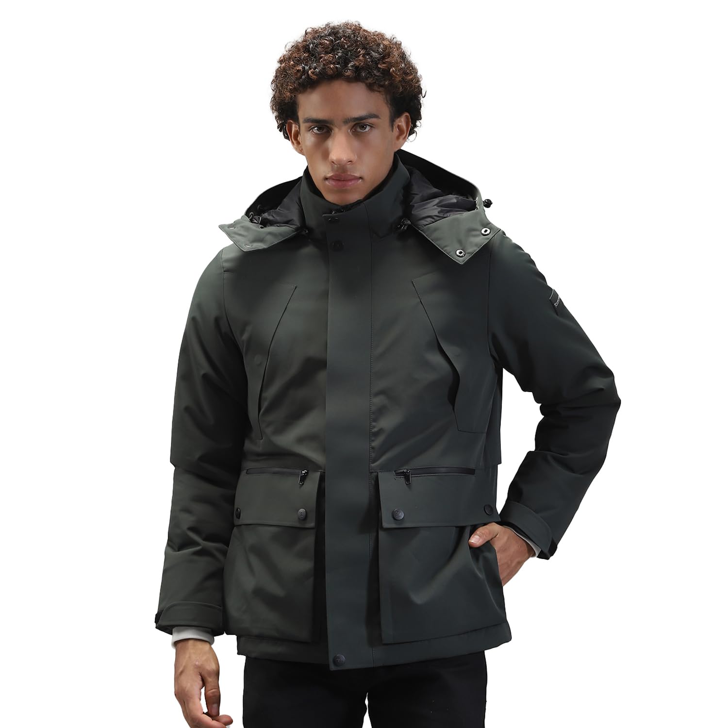 monte carlo Men Winter Jacket with Detachable Hood | Full Sleeves | Front Pockets | Solid Pattern | Warm & Stylish Parka Jacket For Men's-picture-31
