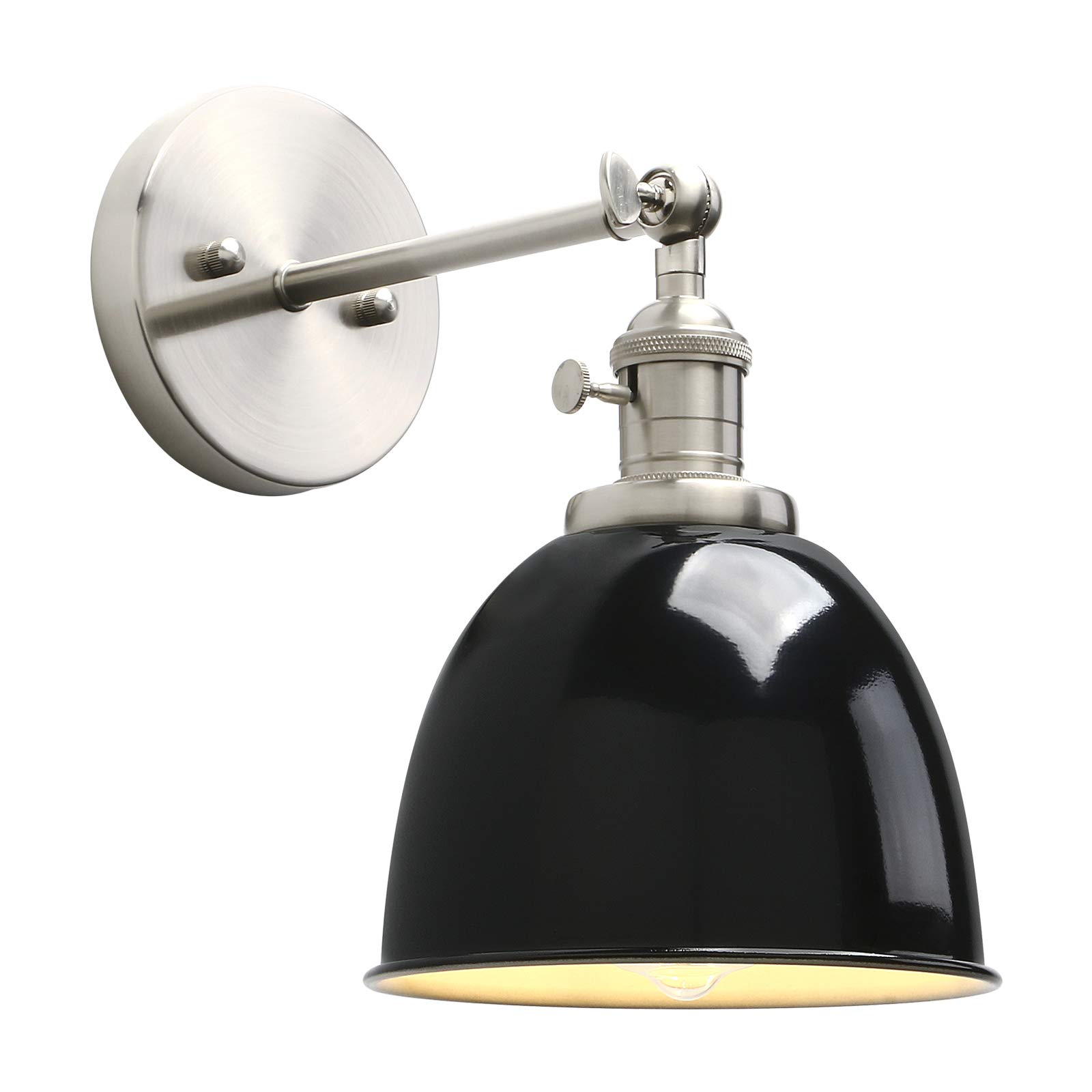 Yosoan Retro Wall Light Fittings Rustic Loft Wall Sconce Industrial Wall Lights for Kitchen Restaurant Coffee Bar Bedroom (Black)