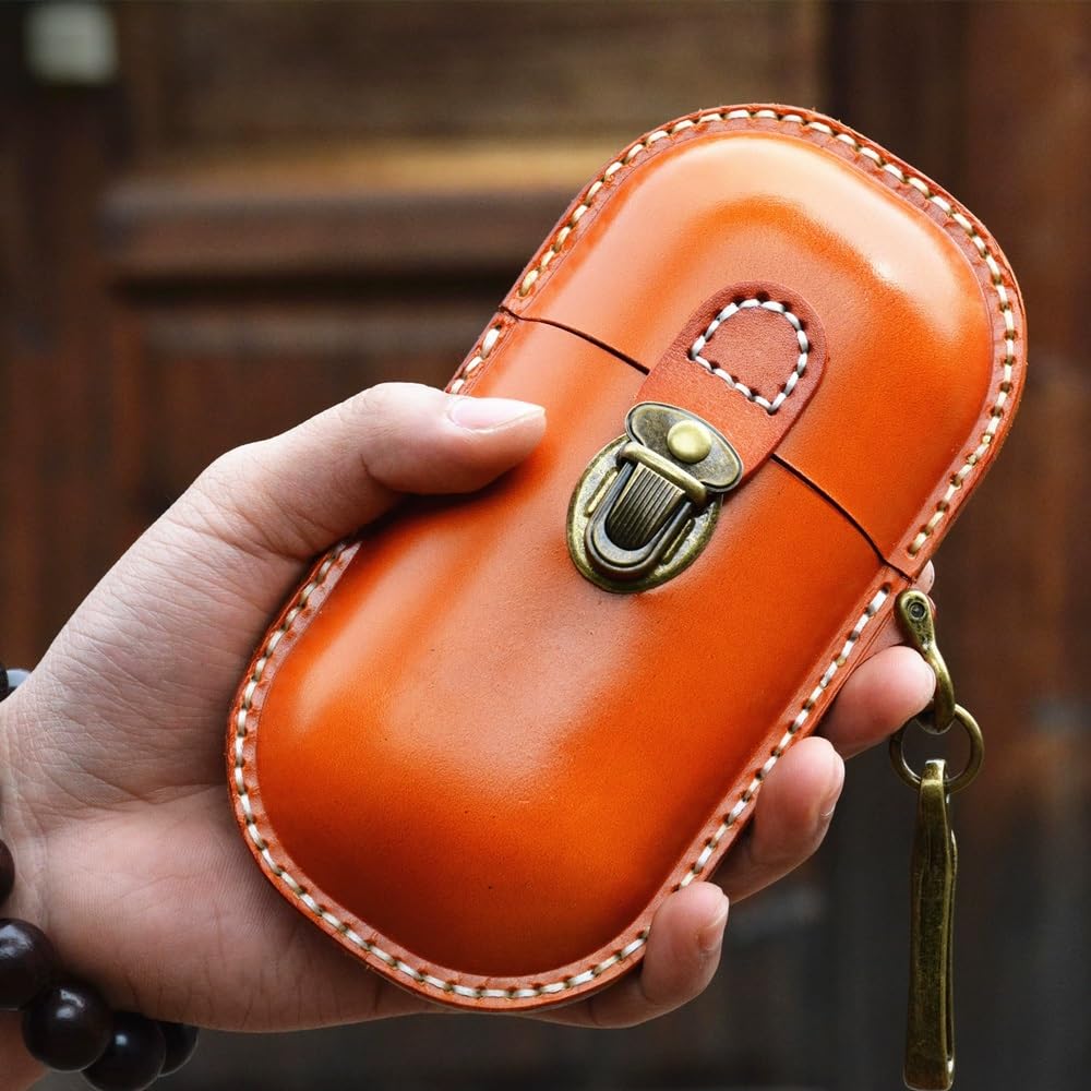 Retro minimalistyczne skórzane etui na okulary, skórzane etui na okulary, przenośne etui na okulary przeciwsłoneczne odporne na ściskanie, wąskie etui dla kobiet i mężczyzn (Grey : A, Size : S)