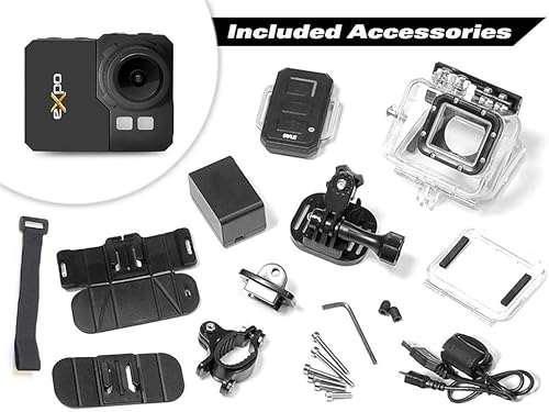 Miniatura 3 de Pyle Expo Sports Cámara de acción - Mini videocámara HD 1080P de alta resolución con Wifi, cámara de 20 MP, pantalla de 2 pulgadas, tarjeta USB SD