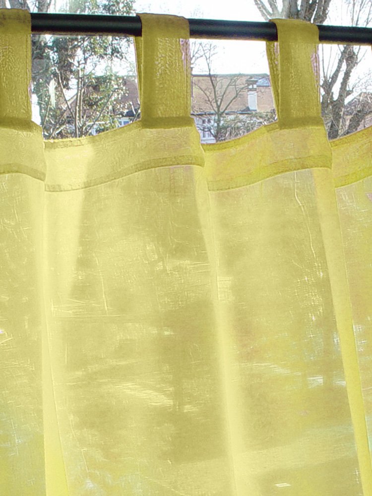 Just Contempo Tab Top Voile Panel, Yellow, 58x54 inches