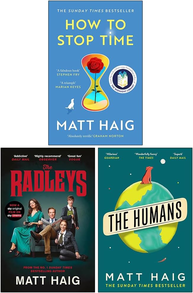 Canongate Books Matt haig collection 3 set (how to stop time, the humans, the radleys)