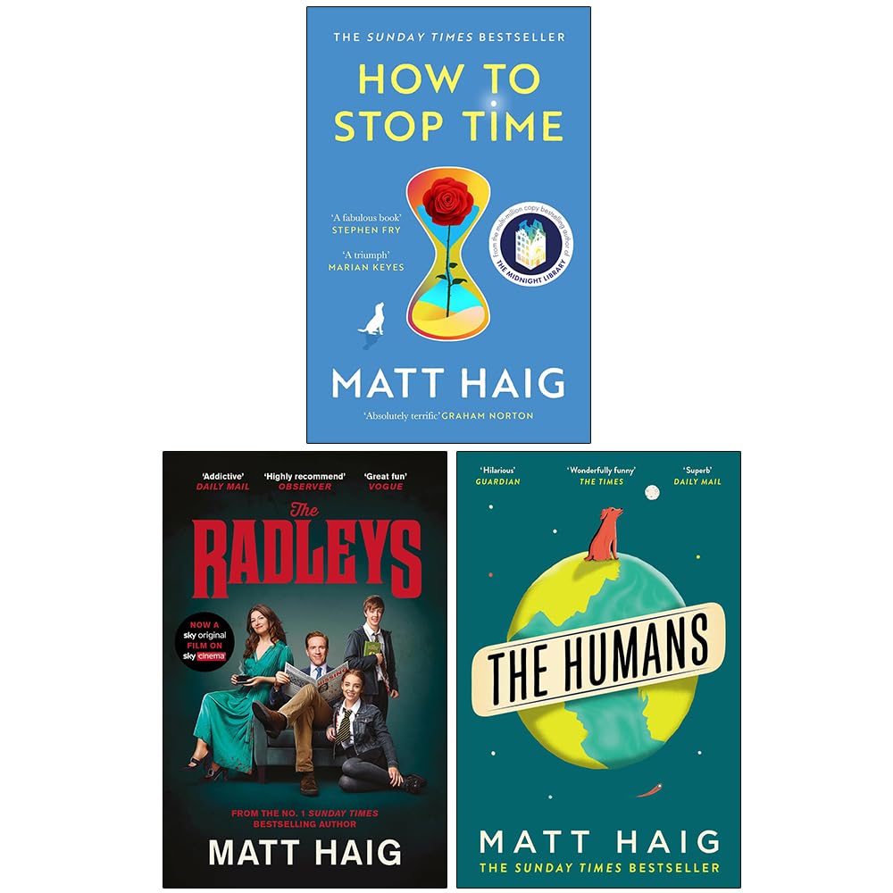 Canongate Books Matt haig collection 3 set (how to stop time, the humans, the radleys)