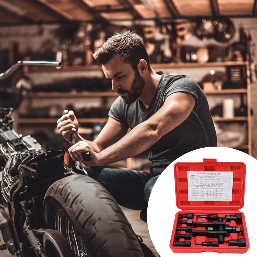 10 szt. Ściągacz do Wewnętrznych łożysk Motocykla, Narzędzie do ściągania łożysk Wewnętrznych 8-25 MM, ściągacz do łożysk kół Motocykla, Zestaw ściągaczy do łożysk z Otworem