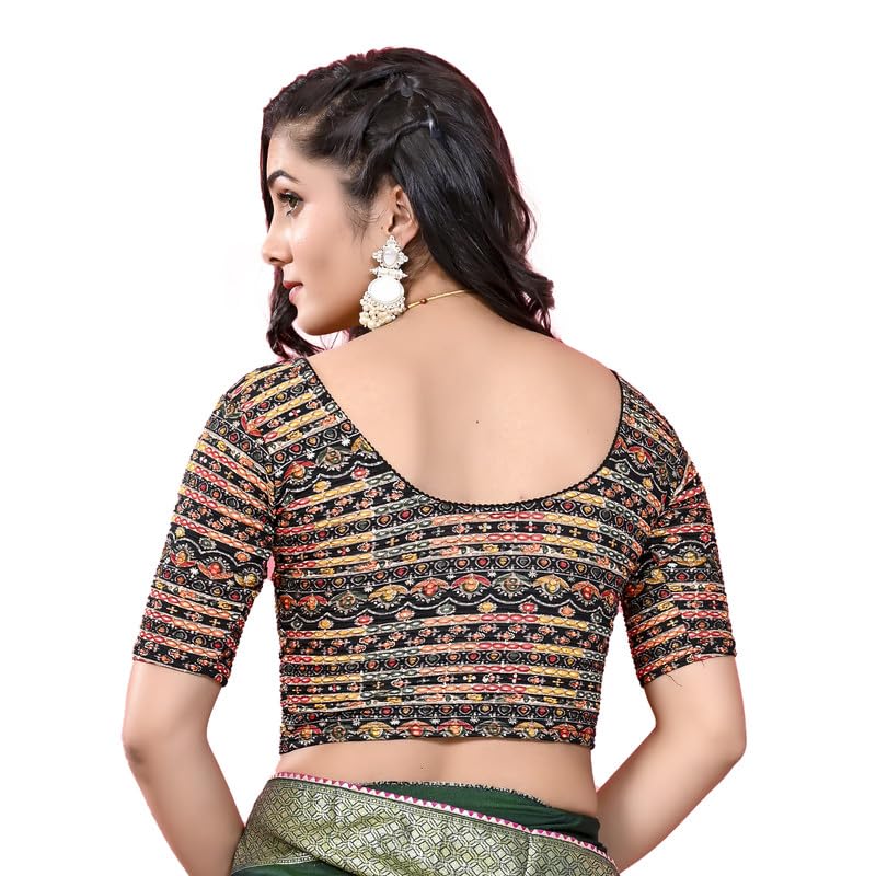 Image of Colorful Street Cotton Stretchable Round Neck Printed Blouse