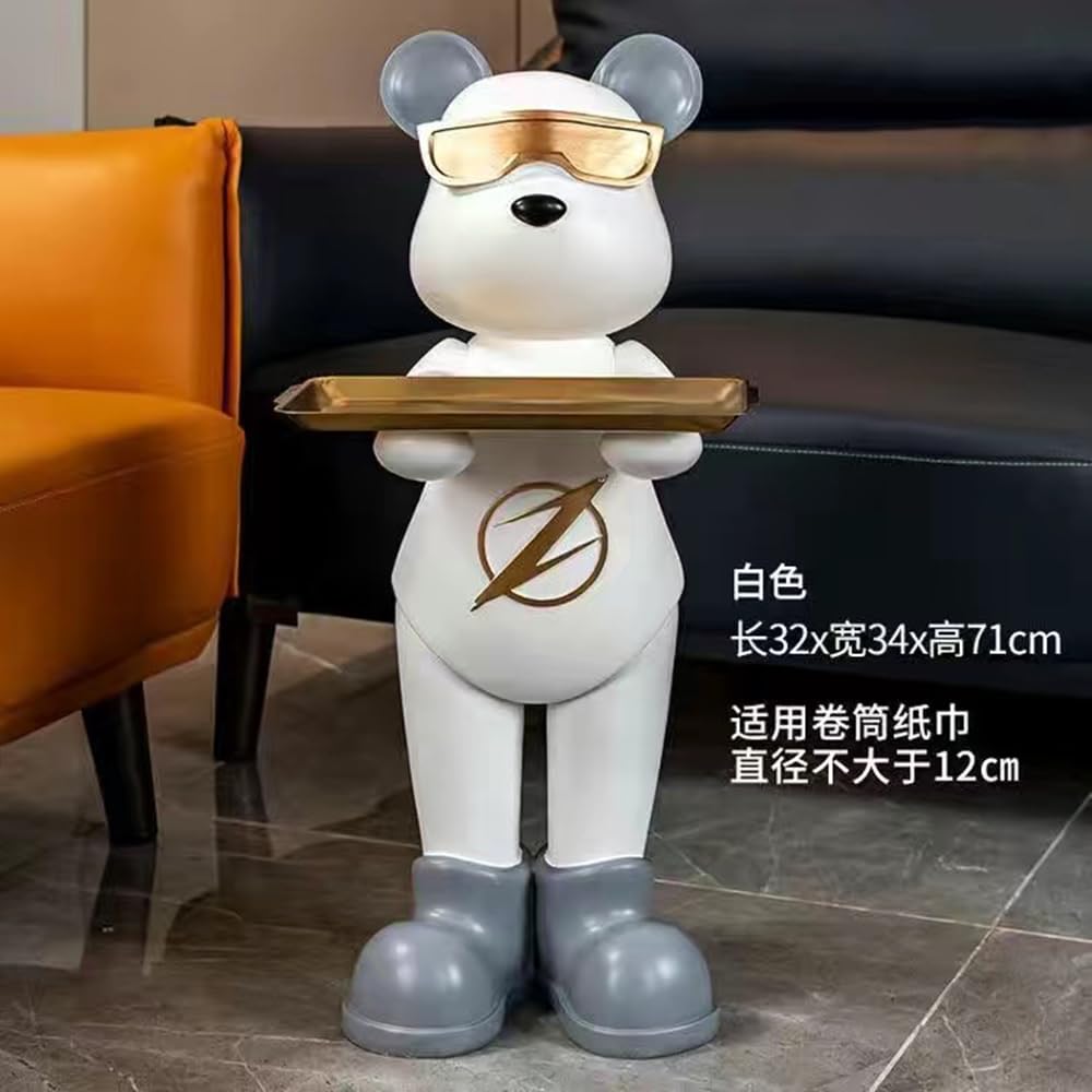 Boîte à mouchoirs en résine avec motif ours éclair